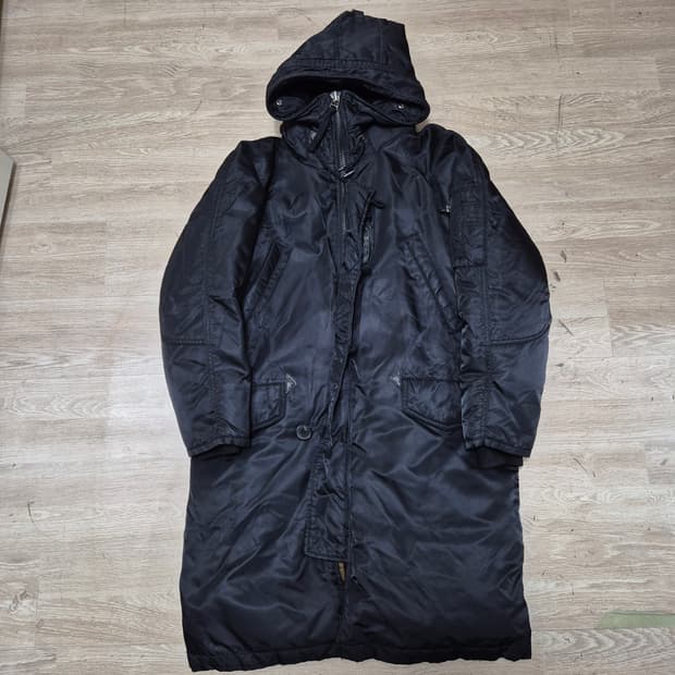 스튜디오 톰보이 덕다운 라쿤퍼 후드 N3B 야상 롱패딩 80-90-160