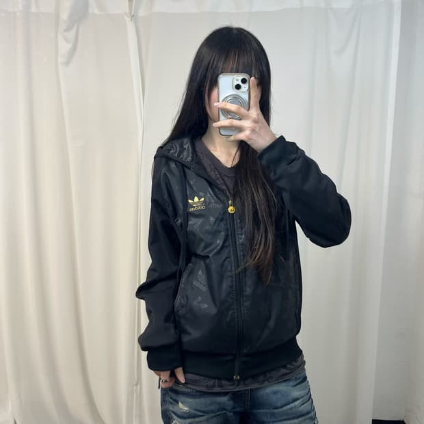 Adidas Firebird black gold glossy jersey