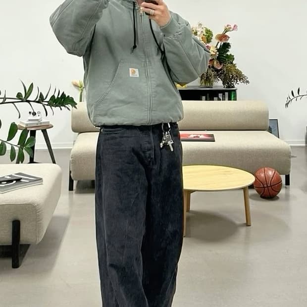 칼하트wip og 액티브 자켓 스모크 그린