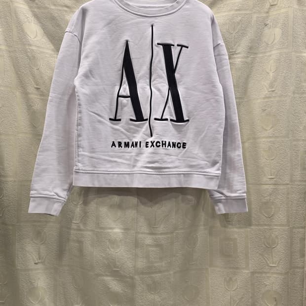 아르마니 익스체인지 화이트 맨투맨 티셔츠 S