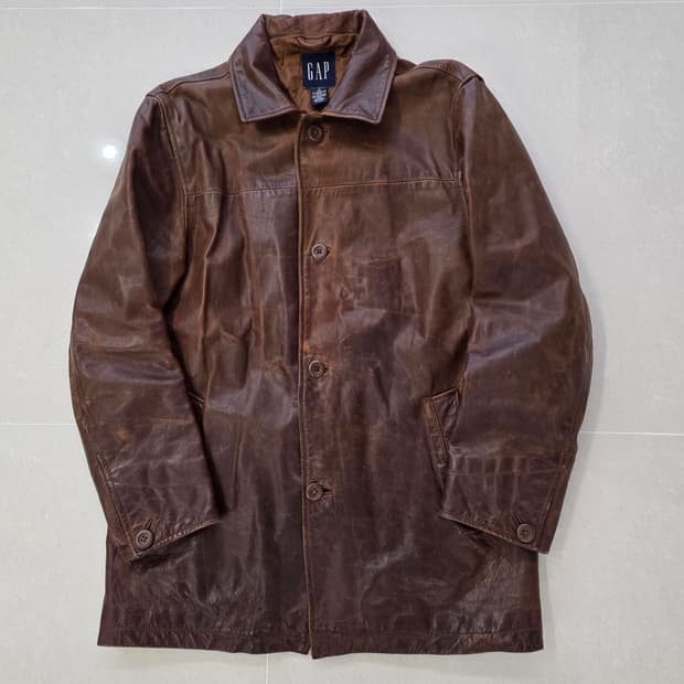 올드 갭 레더 카코트/GAP LEATHER CAR COAT (M)