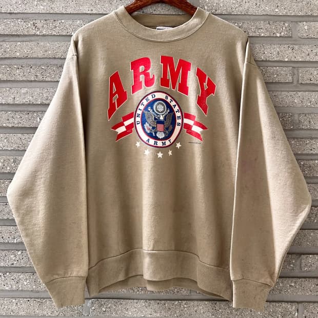 [M]오리지널 U.S ARMY 미군 베이지 스웻셔츠