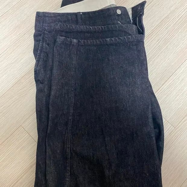 포터리 원워시드 와이드 데님 블랙 사이즈 4