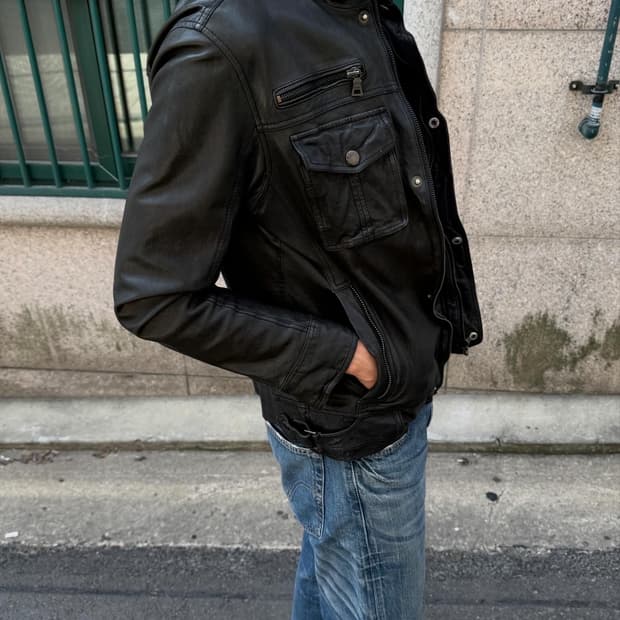 Guess 00s lambskin jacket(hedi vibe)