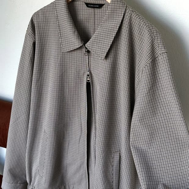 High count rayon poly check 2way zip blo