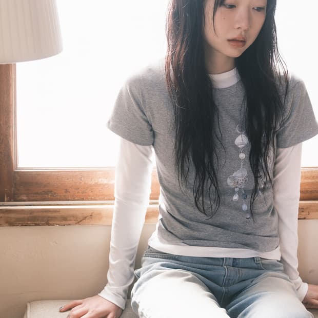 Fragfarm 프레그팜 Seashell Earrings Tee 그레이