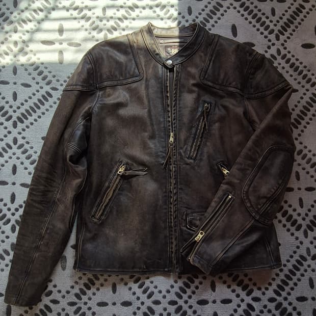 rrl 더블알엘 슬림핏 모토 레더 가죽 자켓