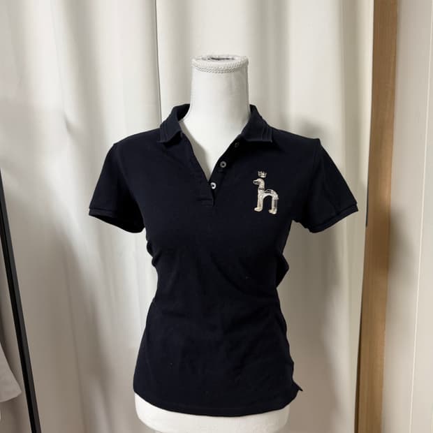 유일)해지스 딱붙 y2k 빅로고 피케 카라티