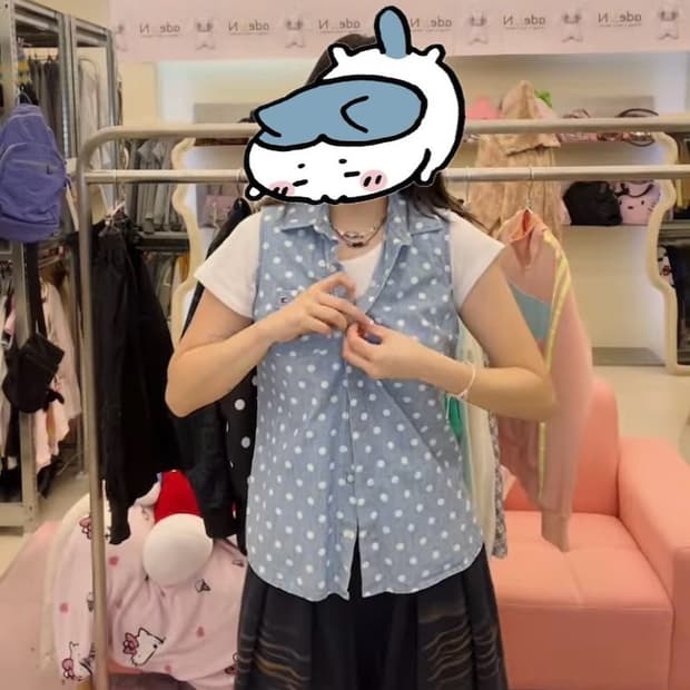 타미힐피거 도트 셔츠 빈티지