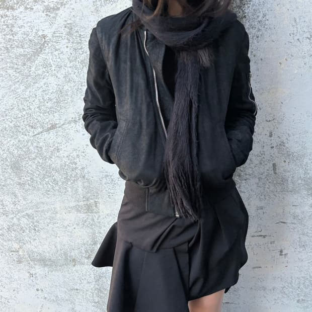 릭오웬스 램스킨 스웨이드 블루종