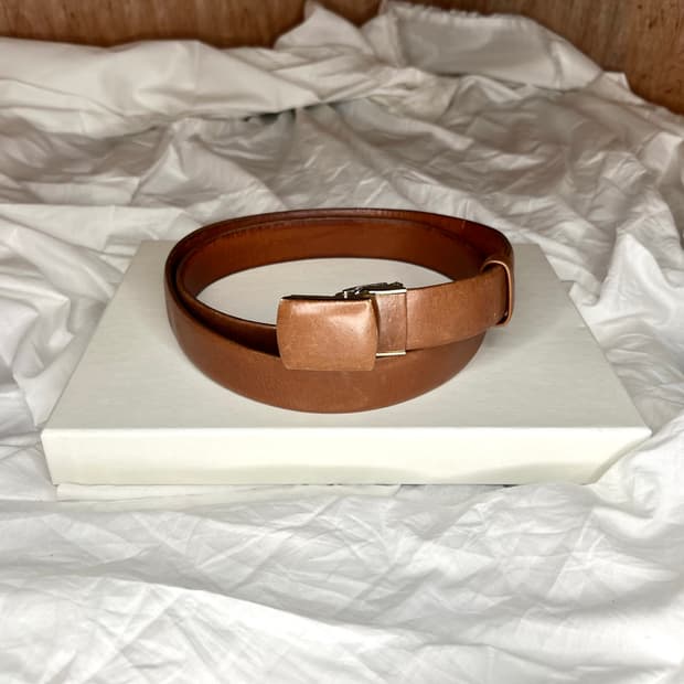 꼼데가르송 옴므 빈티지 브라운 레더 벨트