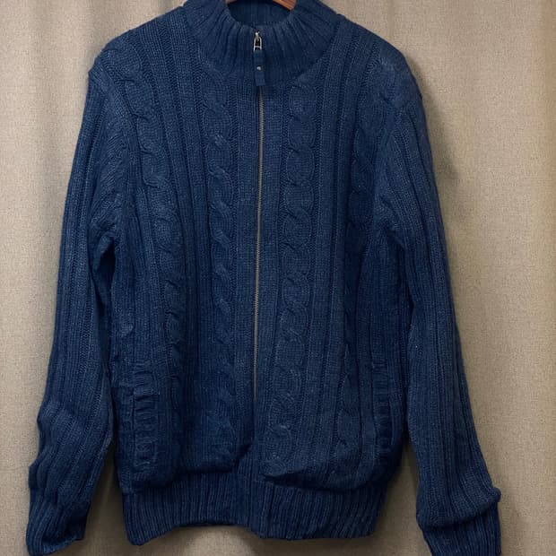 빈티지 헤비 니트 집업