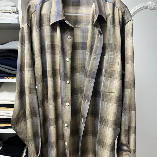오라리 수퍼 라이트 울 체크 셔츠 4사이즈