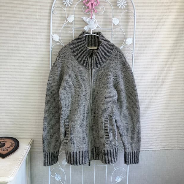 빈티지 멜란지 폴라 집업 y2k 스트릿 갸루 펑키468 