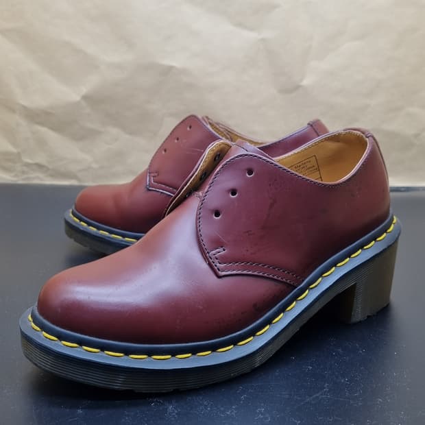 닥터마틴 3홀 버건디 로퍼36 220 굽6.5