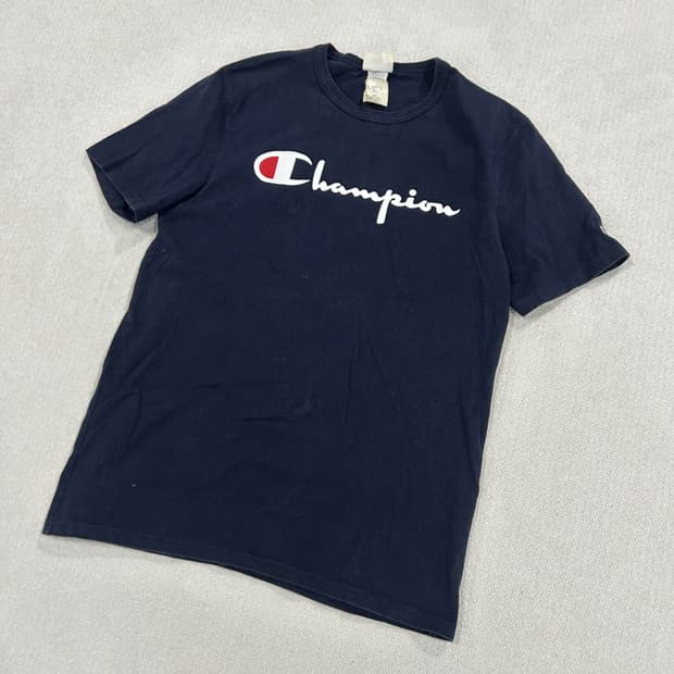 챔피온 빅 로고 반팔 티셔츠 네이비 m