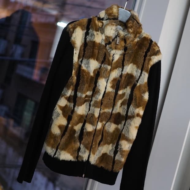 KRIZIA faux fur trim cardigan