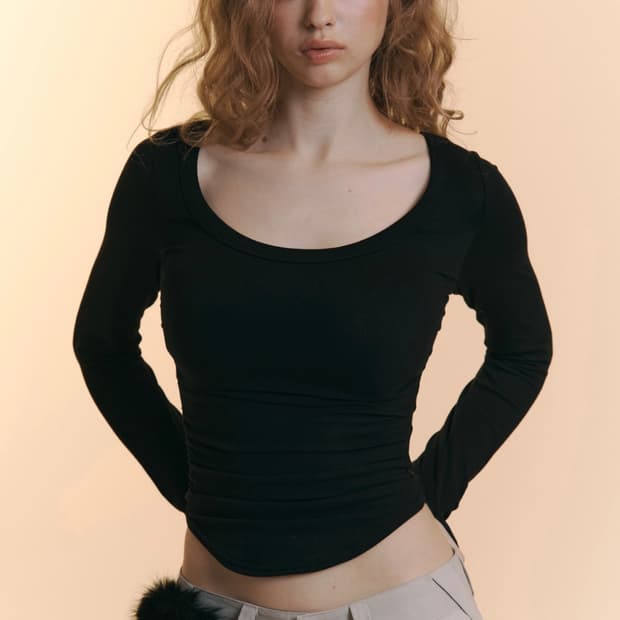 플리즈노팔로우 모모셔링탑 블랙