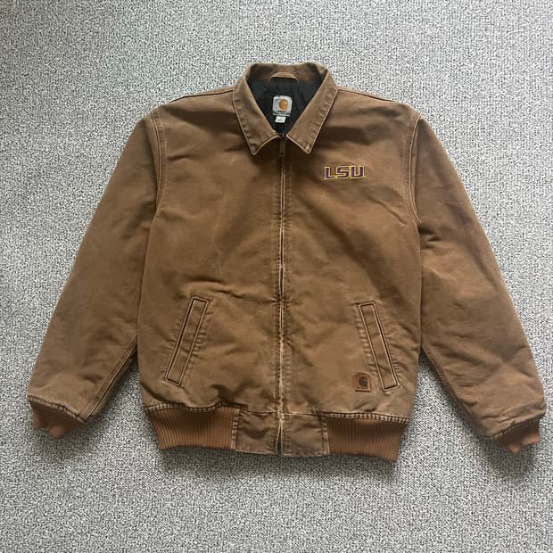  칼하트 칼리지 컬렉션 LSU 대학교 봄버 자켓 L 