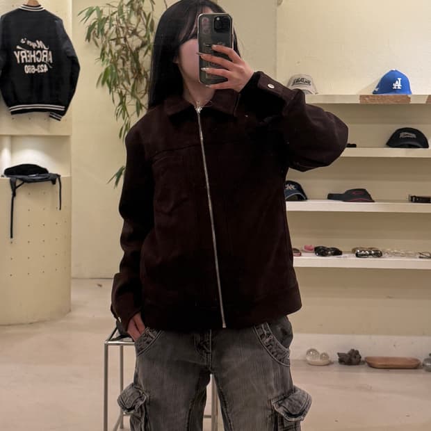 앤듀 브라운 스웨이드 자켓 U679