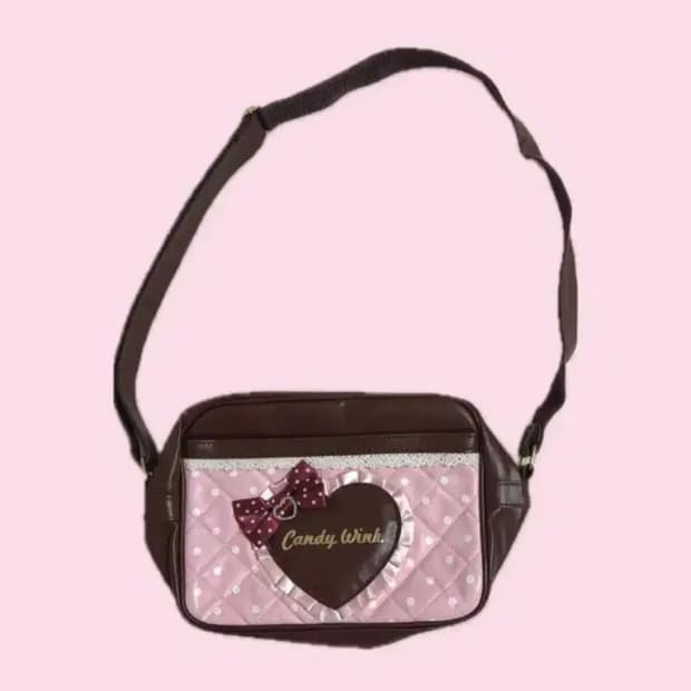 핀터레스트 딸기 초코 도트 숄더백 히메갸루 라떼갸루