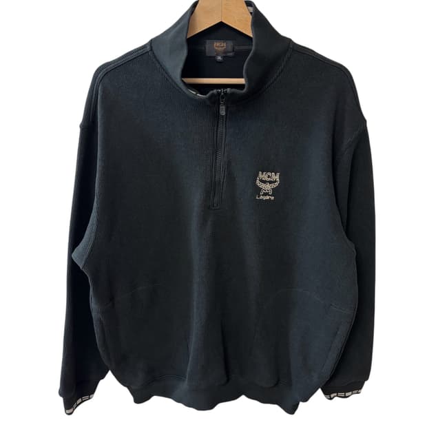 MCM 크루넥 반집업 스웨터