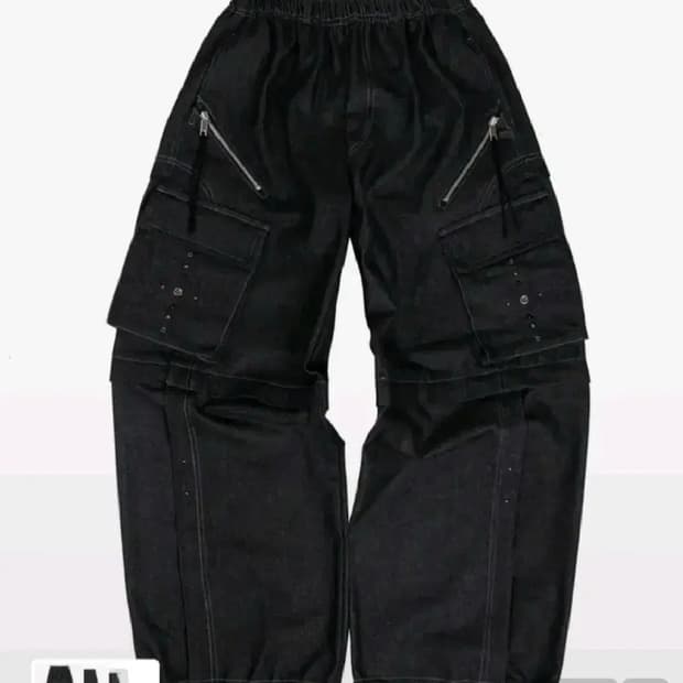 RSSC x 포그 서비스 블랙 색상 카고 데님팬츠