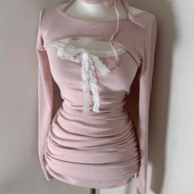 빈티지 레이스 리본 원피스