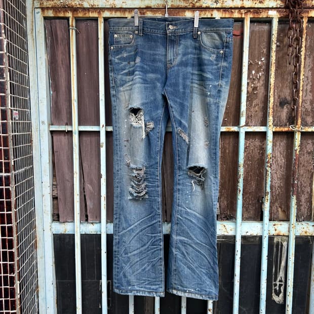 Hysteric Glamour 디스트로이드 그런지 데님 팬츠