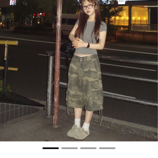 아워캐비넷 nasty camo bermuda pants 카고버뮤다M사이즈