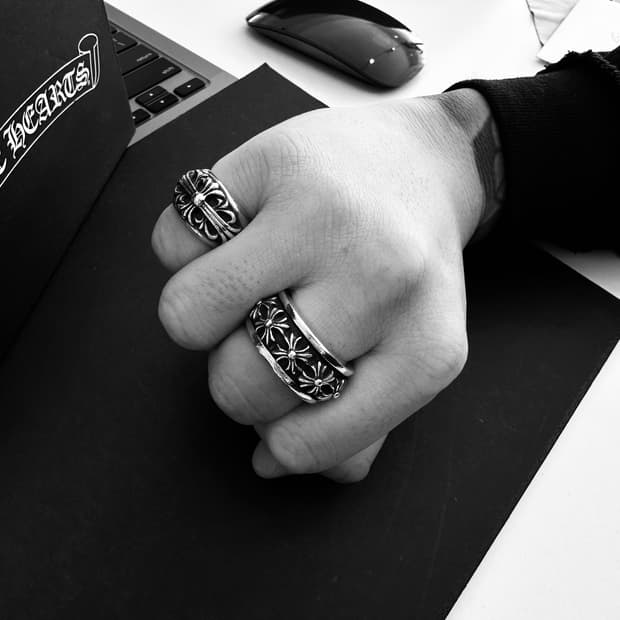 크롬하츠 플로랄 크로스링 US7 (KS15호) 애끼 반지