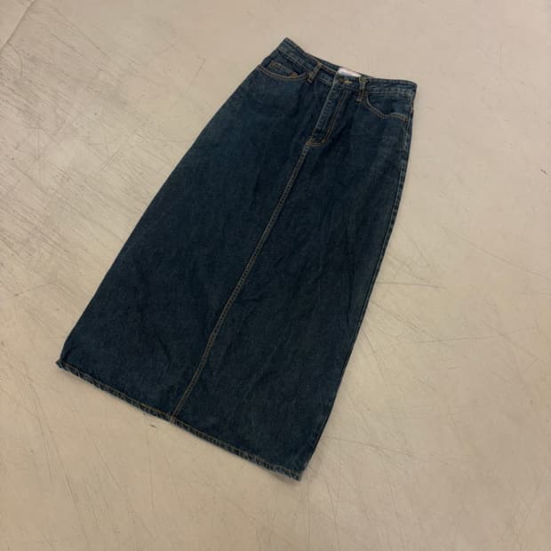 빈티지 데님 롱 스커트