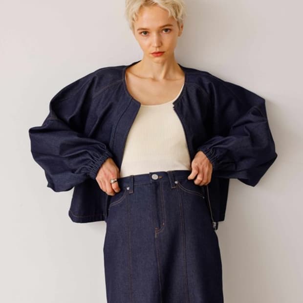 LIAN 리안 벌룬슬리브 데님자켓