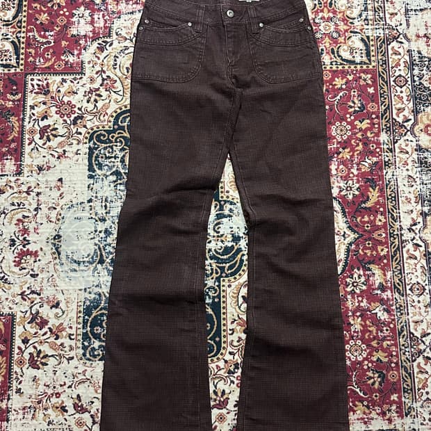 코이세이오st 체크패턴 부츠컷 팬츠 