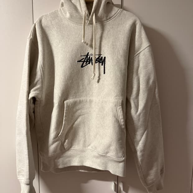 스투시 기모 후드 화이트 (110)