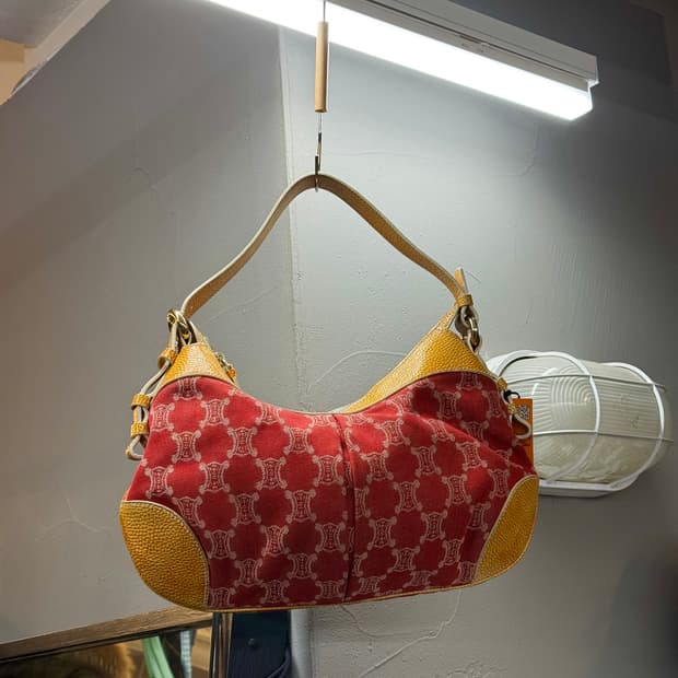 셀린느 트리옹프 자카드 호보백 숄더백 (OS)