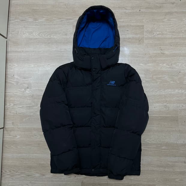 뉴발란스 덕다운 후드 숏패딩 점퍼 [블랙] S/90