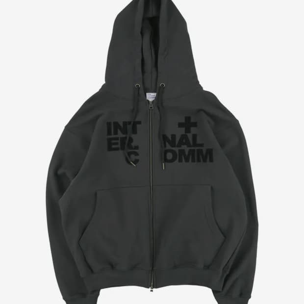 internal hooded zip-up_차콜