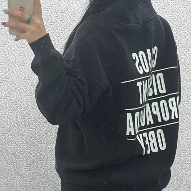 오베이 스트릿 힙합 백레터링 오버핏 후드티 L C07119