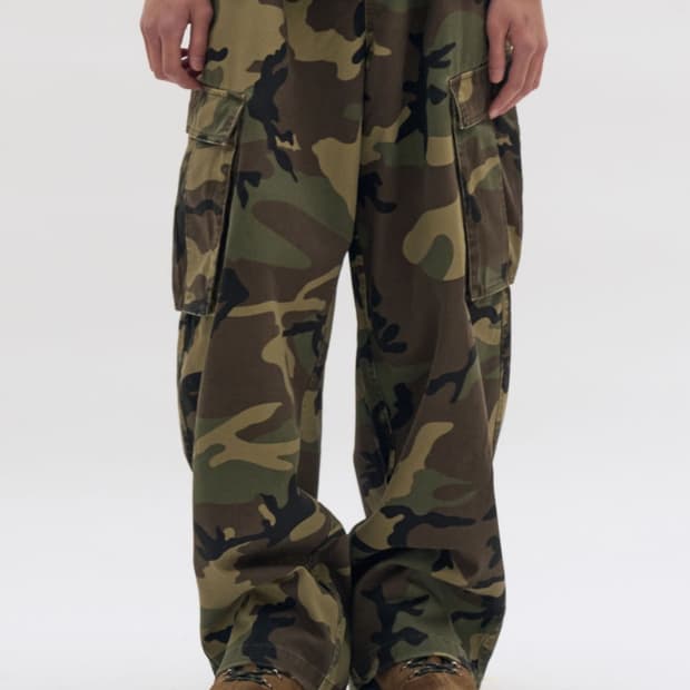 감마갤러리 카모 카고 워싱 팬츠 바지 [KHAKI] S