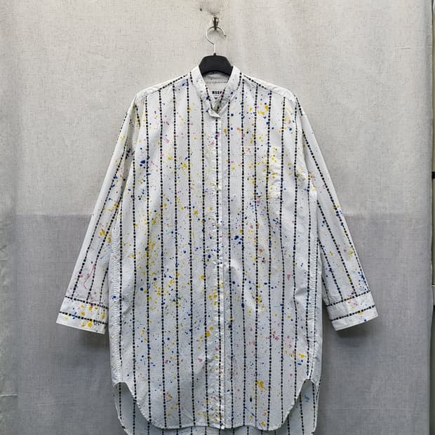 MSGM 스트라이프 페인트 롱셔츠