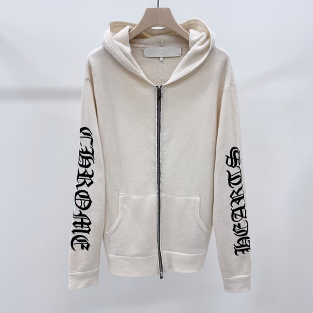 [S급/M] 크롬하츠 캐시미어 후드집업 자켓 아이보리