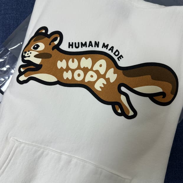 최저가 휴먼메이드 제이홉 다람쥐 후드 화이트 S 새상품