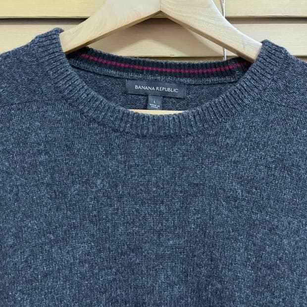 바나나리퍼블릭 남성 그레이 라운드울니트