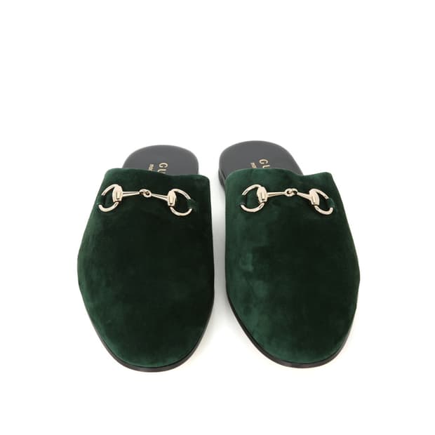 구찌 홀스빗 블로퍼 스웨이드 라운드 토 뮬 슬리퍼 850140