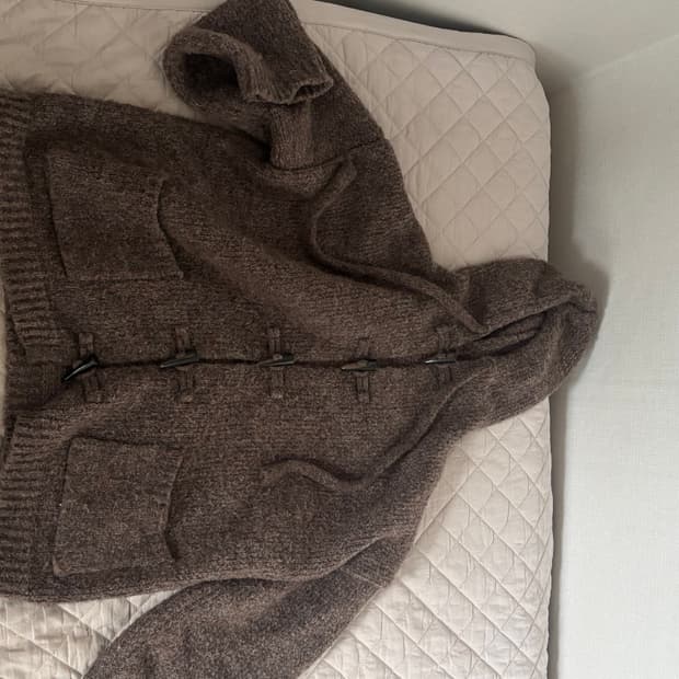 떡볶이 니트 후드 가디건