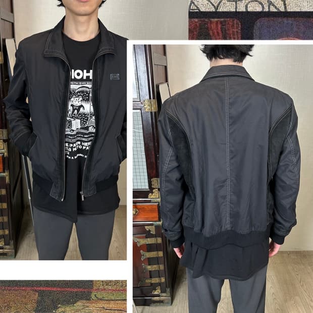 엠포리오 아르마니 스웨이드 패널 블루종