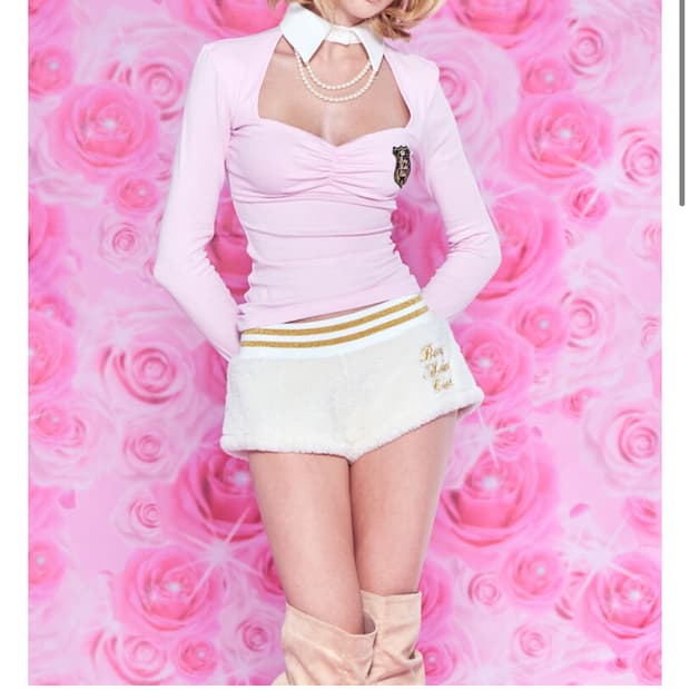 Charmy collar top (baby pink)