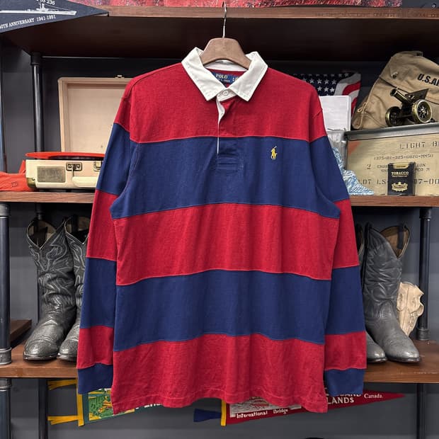 신형라벨 폴로 랄프로렌 스트라이프 럭비셔츠 골든포니 N1001