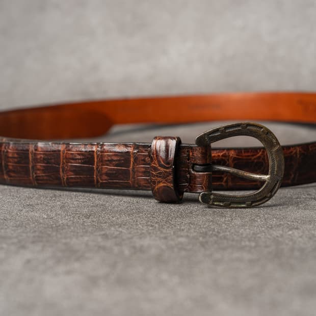 슈퍼레어) rrl 더블알엘 caiman crocodile 웨스턴 벨트